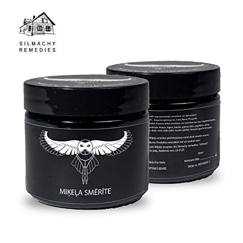 Bálsamo para barba con aceite de almendras, cera de abejas y propóleo - cuidado natural de la barba - promueve el crecimiento y la hidratación de la barba - adecuado para piel y cabello secos - 50ml