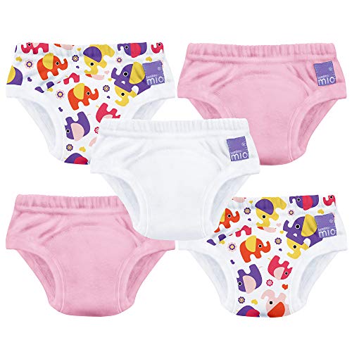 Bambino Mio, pañal de aprendizaje, niña mixto elefante rosa, 18-24 meses, pack de 5