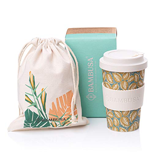 Bambusa Taza de café de bambú Taza Reutilizable del Viaje de Eco Friendly | Bolsa Gratis incluida