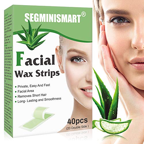 Bandas De Cera Faciales, Cera de eliminación de vello facial para mujeres, Face Cold Wax Strips Facial Strip Cera Depilación Tiras de cera para mentón, cejas y labio superior, rayita