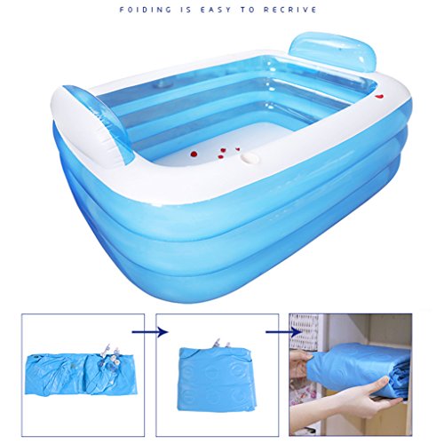 Bañera De Baño Inflable Plegable Gigante para Dos Personas SPA Adulto Bañera De Pie Cómoda Libre, Espesar La Bañera De Masaje Casero Remojo con La Bomba De Aire Eléctrica Respaldo Doble 260 litros