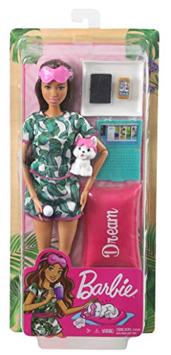 Barbie Bienestar, dulces sueños muñeca con accesorios (Mattel GJG58)