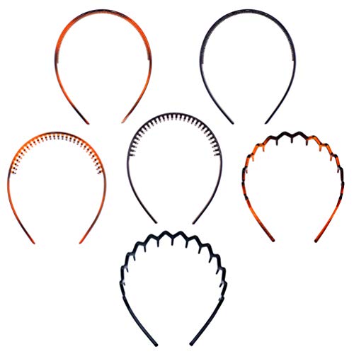 Beaupretty 7Pcs Dientes Peine Diademas Metal Dientes Peine Aro de Pelo Antideslizante Deporte Diadema para Mujeres Niñas (Estilo Aleatorio)