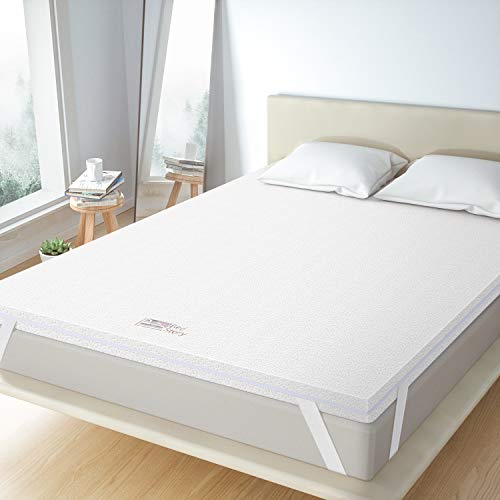 BedStory Topper Colchón Anti-ácaros y Transpirable Sobrecolchón Viscoelastico con Cubierta Desmontable y Lavable (150x190cm)