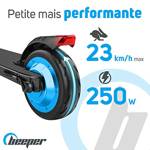 BEEPER Scooter Patinete eléctrico 6 Pulgadas 250W 25,2V 4Ah, Unisex Adulto, Lite FX1L4, Dimensions : 90 x (76-97) x 43 cm