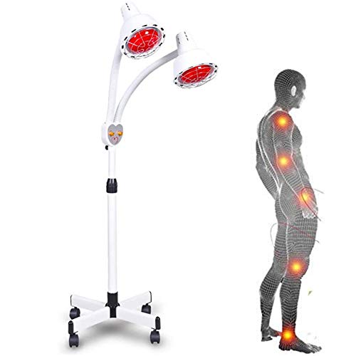 BEIAKE TDP Soporte De Suelo para Lámpara De Calor Infrarrojo Lejano con Terapia De Luz Roja Juego De Lámpara Calor para Articulaciones,Músculos Y Alivio del Dolor para Uso Salones Belleza Y SPA,Rojo