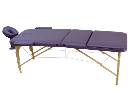 Beltom Camilla de Masaje 3 Zonas portatil 195 x 70 cm. Mesa Cama Banco Plegable Reiki Fsioterapeuta - Purpura