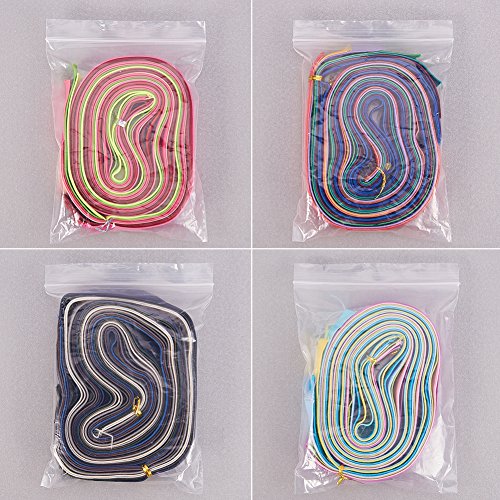 BENECREAT 34M (37 Yardas) Cinta Elastica Plegada Elastics Estiramiento Plegable FOE Elastics para Cintas para el Pelo Diademas - 34 Colores por 1M