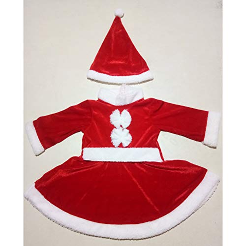 BESTOYARD Conjunto de Disfraz Papa Noel para Bebés Niñas Vestido de Navidad para Bebe - Tamaño 100 cm (Rojo)