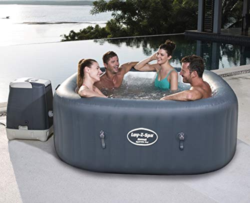 Bestway Lay-Z-SPA Hawaii HydroJet Pro - Jacuzzi autohinchable Rectangular, Gris, 180 x 180 x 71 cm