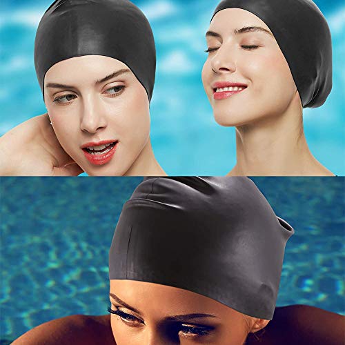 BETOY Gorro de baño, Gorro de Natación para Pelo Largo Infantil - Gorro Piscina - Gorro Natación Mujer y Hombre - - Gorros de Piscina Impermeables Infantil y Adultos