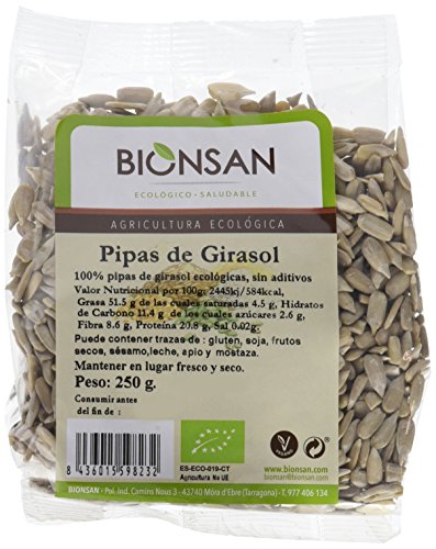 Bionsan Pipas de Girasol Peladas Naturales Ecológicas | 6 Bolsas de 250 g | Total: 1500 gr.