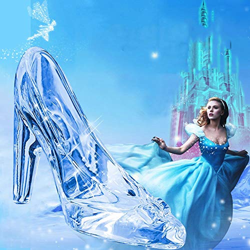 BJYG Decoración de los Zapatos de Cristal de Cenicienta Regalo de cumpleaños de un Adulto de 18 años de Edad Día de San Valentín para Enviar Adornos de Novia de Cristal de tacón Alto a los Zapato