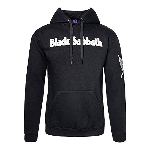 Black Sabbath Sudadera Oficial con Logo & Daemon Bordados - Negro S