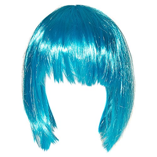 Blue Banana Peluca Estilo Bob para Disfraces - Azul Aguamarina