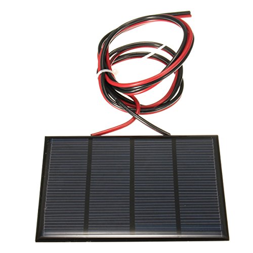 Bluelover 12V 1,5 W Mini Panel Solar Pequeño Módulo De Células De Epoxy Cargador con 1 M Alambre De Soldadura