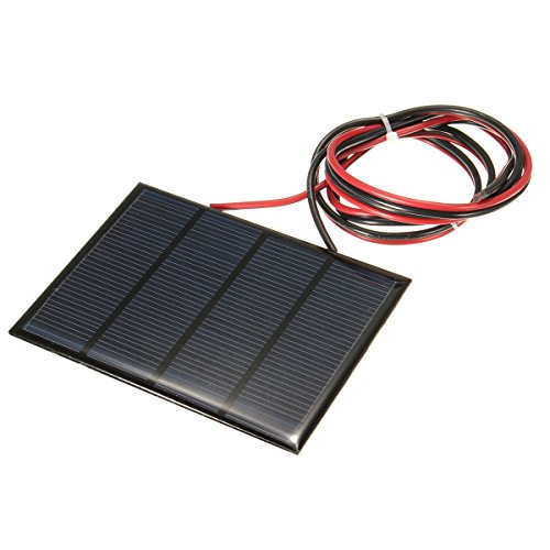 Bluelover 12V 1,5 W Mini Panel Solar Pequeño Módulo De Células De Epoxy Cargador con 1 M Alambre De Soldadura