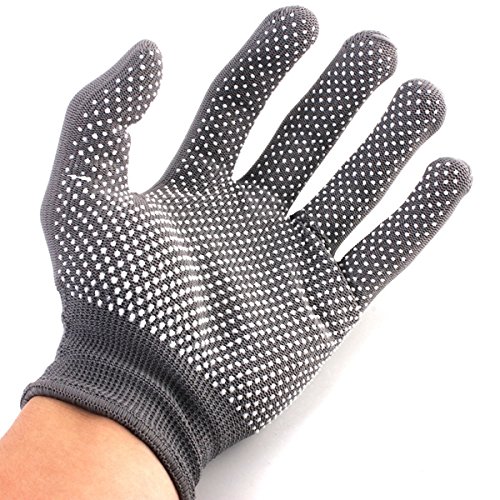 Bluelover 2 Pares Gris A Prueba De Calor Dedo Guante De Pelo Enderezador Permanente Rizado Peluquería Protector De Mano