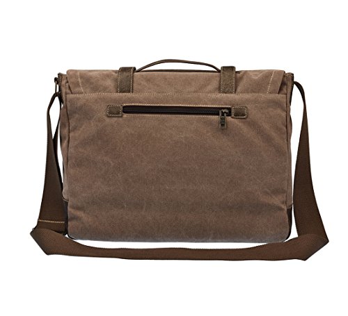 Bolsos Bandolera para Hombre Lona y PU Bolso de Bandolera Bolsa de Mensajero GZ00206 (Marrón261)