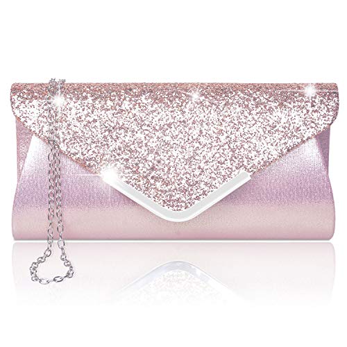 Bolsos para Mujeres, Larcenciel Bling Vintage cuero Bolsos Bolsas de mensajero Bolsos de hombro Casual CrossBody para Fiesta, Boda, Al Aire Libre, Cumpleaños (rosado)