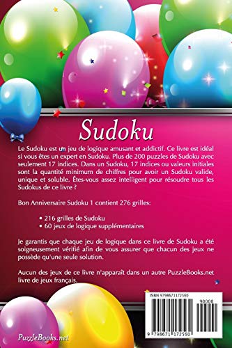 Bon Anniversaire Sudoku - Volume 1 - 276 Grilles