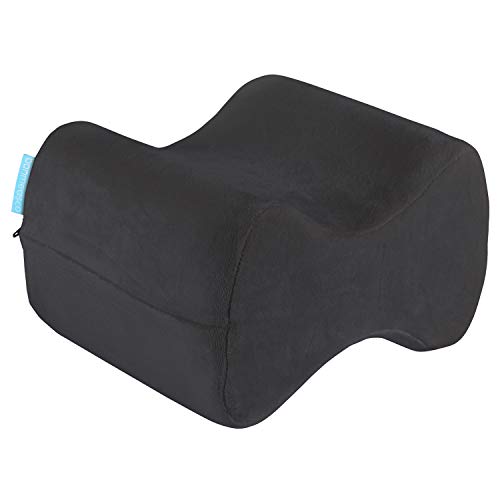 Bonmedico Almohada de Rodilla Ergonómica para Personas Que Duermen de Lado, Almohada de Espuma de Memoria para Las Piernas, Negra