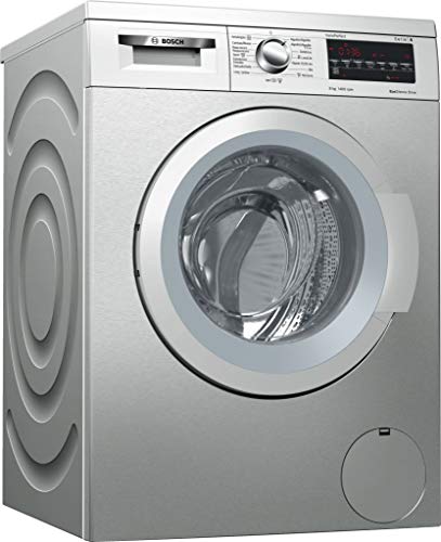 Bosch Serie 6 WUQ2848XES Independiente Carga frontal 8kg 1400RPM A+++ Acero inoxidable - Lavadora (Independiente, Carga frontal, Acero inoxidable, Giratorio, Tocar, Izquierda, LED)