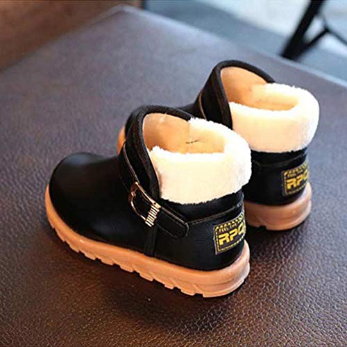 Botas de Cuero Nieve Impermeables para Unisex Niño Niñas Invierno Moda PAOLIAN Botines Planos Espesar Zapatos para Bebe niños Otoño Calzado Piel sintética Termica Además de Lana