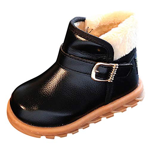 Botas de Cuero Nieve Impermeables para Unisex Niño Niñas Invierno Moda PAOLIAN Botines Planos Espesar Zapatos para Bebe niños Otoño Calzado Piel sintética Termica Además de Lana