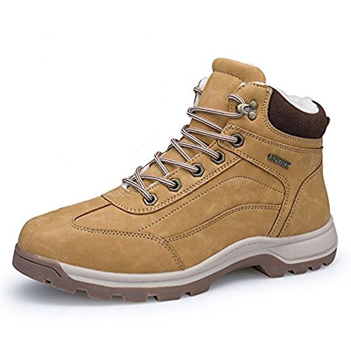 Botas de Nieve Hombre Impermeable Zapatillas Senderismo Calientes Fur Antideslizante Sneakers Negro Marrón Khaki