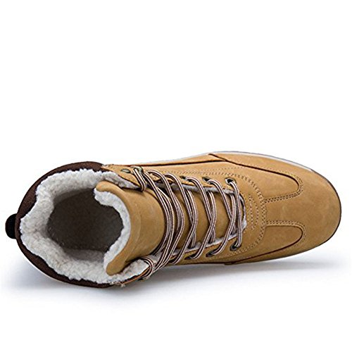 Botas de Nieve Hombre Impermeable Zapatillas Senderismo Calientes Fur Antideslizante Sneakers Negro Marrón Khaki