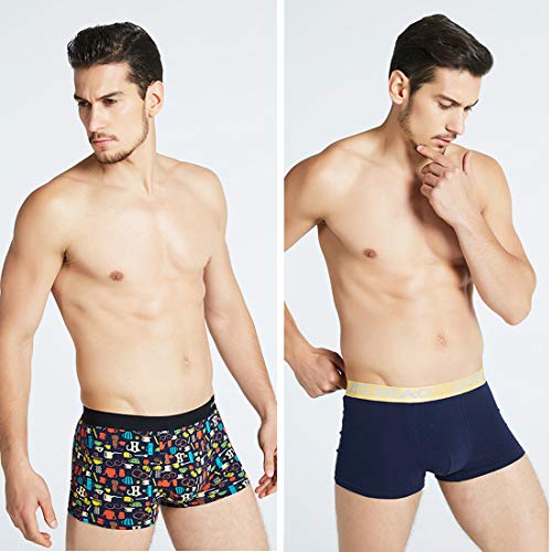 Bóxers Hombre Pack de 5, Algodón Avanzado Respirable Calzoncillos Deportivo, Aecado Rápido Anti-Olor Anti-bacterias Diario Underwear Shorts