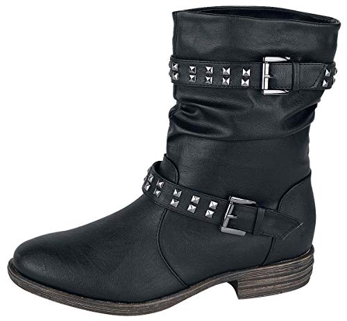 Brandit Botas Biker de Chica Mujer Botas Negro EU39, Poliuretano, [Effekte/Besonderheiten] + Regular