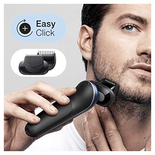 Braun Series 6 60-B7500cc Afeitadora Eléctrica, máquina de afeitar barba hombre de lámina, Con Centro De Limpieza SmartCare, Recortadora De Barba, Uso En Seco Y Mojado, Recargable, Inalámbrica, Azul