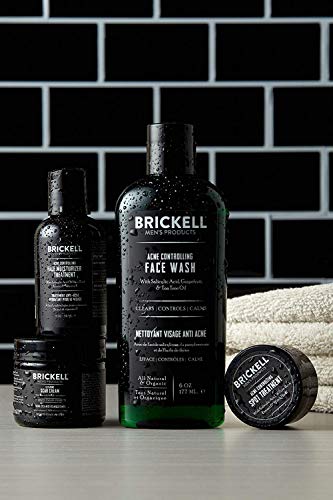 Brickell Men's Sistema de Control del Acné para Hombres, Tratamiento de Hidratación Facial para Combatir el Acné, Lavado de Cara, Tratamiento de Manchas y Crema Para Cicatrices, Natural y Orgánico