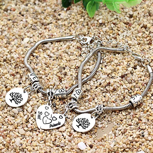 Broken Best Friend Pulseras 2 piezas/set de árbol de la vida pulsera para amigas y mujeres, regalo de cumpleaños