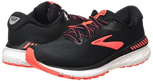 Brooks Adrenaline GTS 20, Zapatillas para Correr para Mujer, Black/Coral/White, 42.5 EU