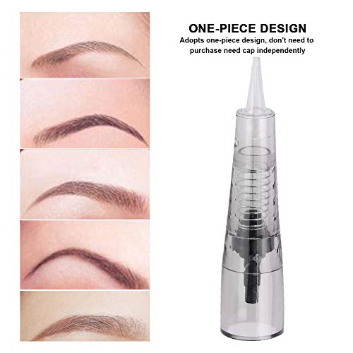 Brrnoo 10 Pcs Agujas de Microblading de Maquillaje, Aguja de Tatuaje de Labio de Ceja Desechable con Incorporado 316 Primavera(1P)