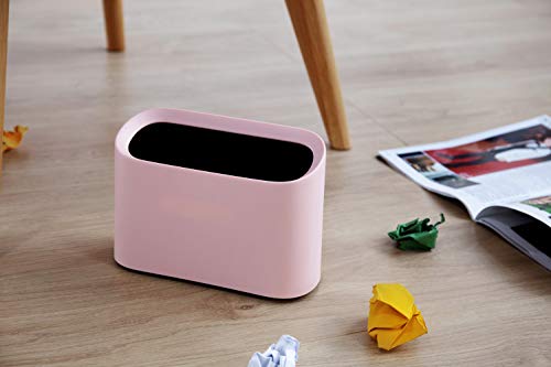 Busy Mom Mini Bote de Basura de Papelera, Soporte de Maquillaje, tocador, baño, Cocina, Escritorio de Oficina, con 60 Bolsas de plástico (Rosa)