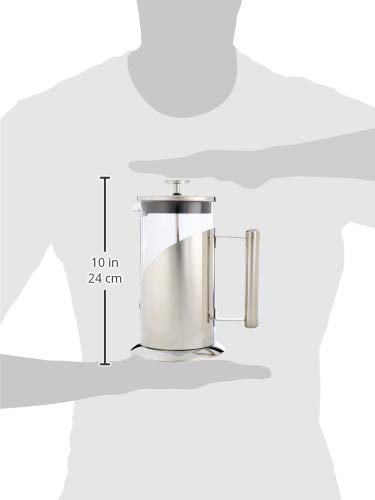 Cafetera de prensa francesa Cafe Du Chateau de 34 onzas, sistema de filtración de 4 niveles, acero inoxidable 304 grado, vidrio de borosilicato resistente al calor