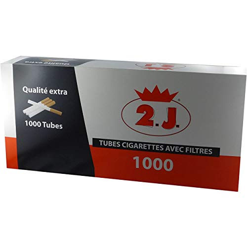 Caja de 1000 tubos de cigarrillos extra en su caja, paquete de 1000 tubos de cigarrillos de alta gama con filtro de marca francesa, baratos para el fumador de tabaco en rollo o fumador de tubo