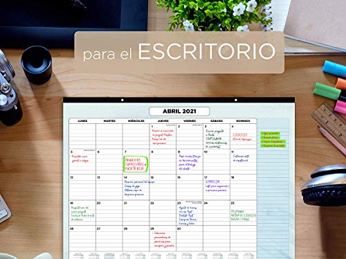 Calendario de Pared 2020 2021 de SmartPanda – Calendario Mensual de Sobremesa – Julio 2020 a Diciembre de 2021 – Vista de un Mes – 33 cm x 43 cm