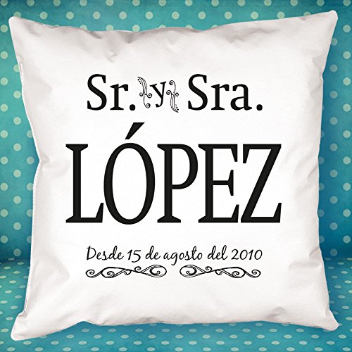 Calledelregalo El Regalo más Original para sorprender a tu Pareja, Hombres y Mujeres: el cojín Personalizado Sr Y Sra Personalizado.