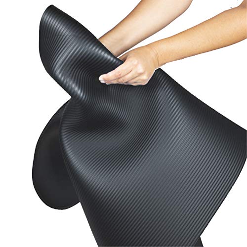 Calma Dragon 85611 Esterilla para Yoga NBR Colchoneta Antideslizante Ideal para Pilates Ejercicios Fitness Gimnasia Estiramientos 180x60x1cm (Negro)