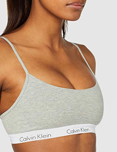 Calvin Klein Bralette Corsé, Gris (GREY HEATHER 020), 34 (Talla fabricante: S) para Mujer