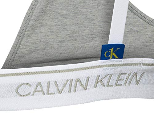 Calvin Klein Unlined Triangle Almohadillas y Rellenos de Sujetador, Gris (Grey Heather 020), (Talla del Fabricante: Medium) para Mujer