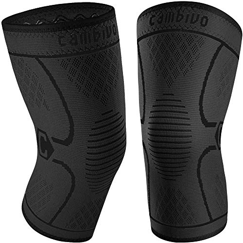 CAMBIVO 2 x Rodilleras Menisco y Ligamento, Rodillera Deportiva para Hombre y Mujer, Rodillera Compresion para Crossfit, Running, Voleibol, Artrosis, Tendinitis (S, Negro)