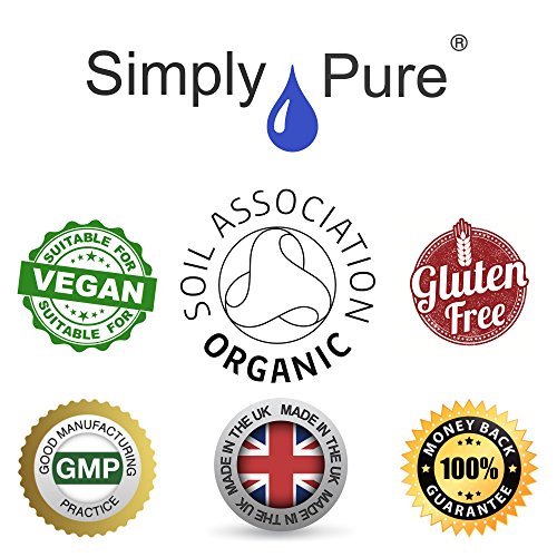 Cápsulas de Nim Orgánico de Simply Pure x 90, 500 mg, 100% certificado de la Asociación de Suelo Natural, sin gluten, GM y vegano.