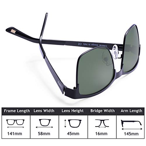 Carfia Gafas de Sol Polarizadas de Estilo Retro Metal de UV400 Protección para Deporte y Aire Libre Ciclismo Golf