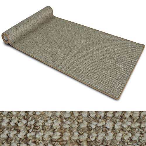 casa pura Alfombra de Pasillo – Alfombra Moderna de moqueta rizada – para Cocina, Pasillo, Paso, Dormitorio – Carlton, 100% Polipropileno, Beige, 80 x 300 cm